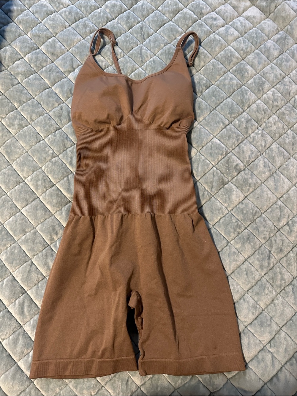 Amazon Brown Sleeveless Seamless Romper Jumpsuit